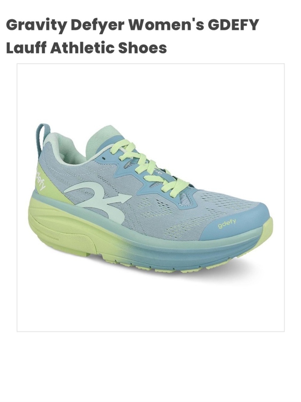 Gravity Defyer Women's GDEFY Lauff Athletic Shoes - Light Blue & Lime